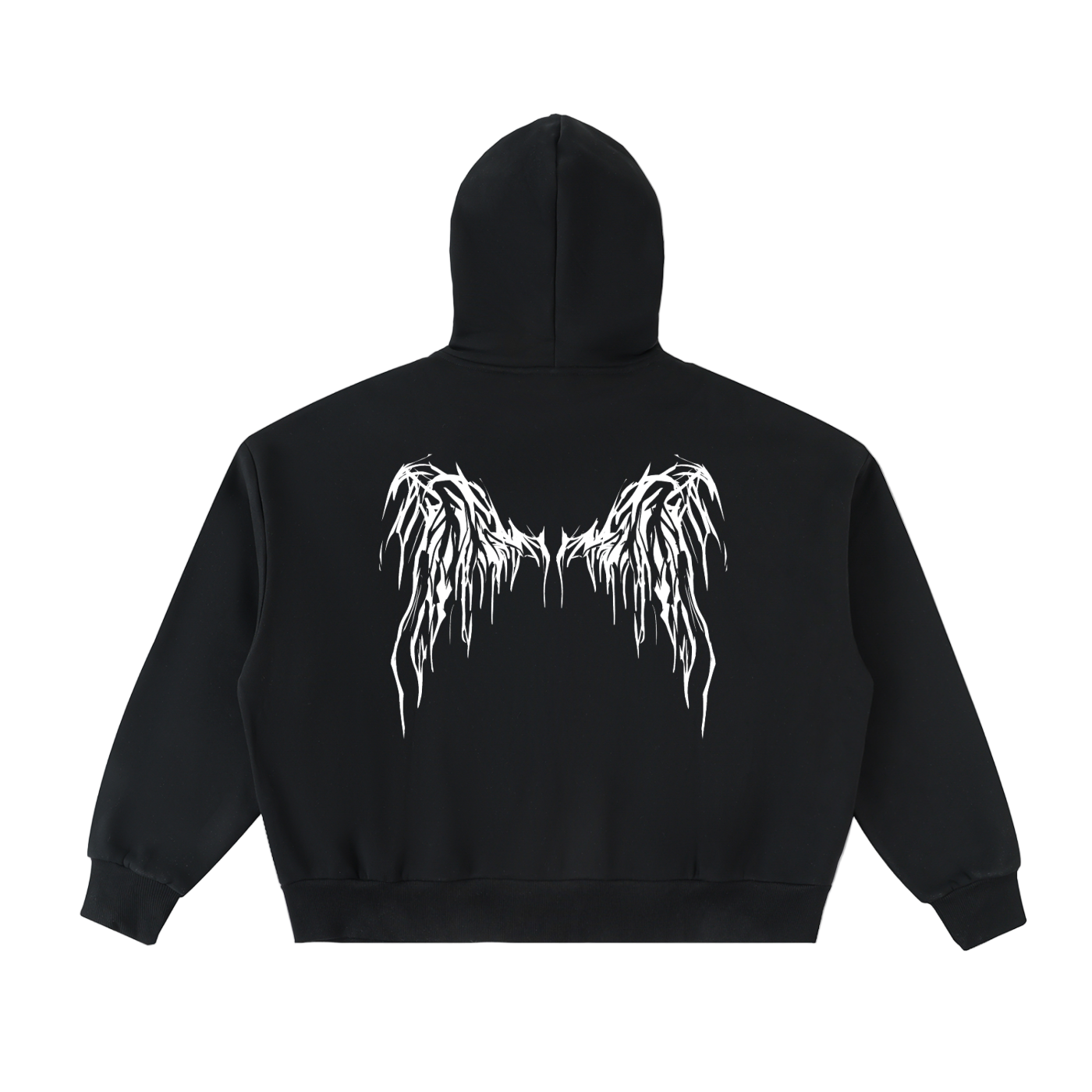 Metal-Fleeced Full-Zip Boxy Hoodie